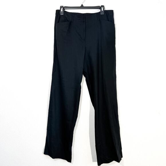 J.Jill Linen Pants Womens 10 Stretch Minimalist Elastic Wide Leg Coastal Boho - Picture 1 of 6